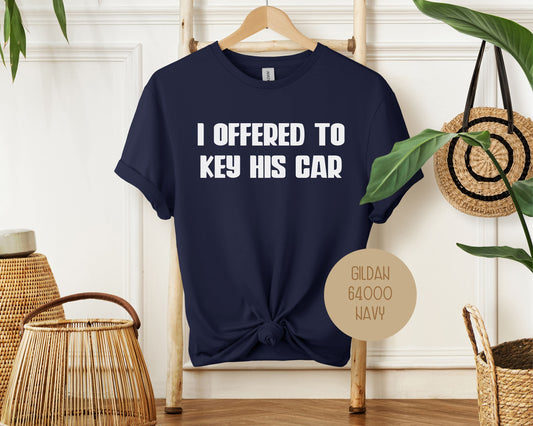 I Offered to Key His Car Divorce Party Shirt-0